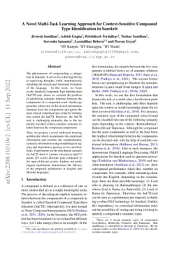 A Novel Multi-Task Learning Approach for Context-Sensitive Compound Type
  Identification in Sanskrit