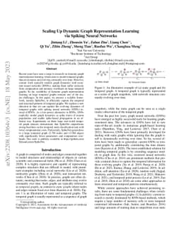 Scaling Up Dynamic Graph Representation Learning via Spiking Neural
  Networks