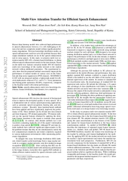 Multi-View Attention Transfer for Efficient Speech Enhancement