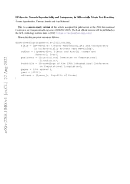 DP-Rewrite: Towards Reproducibility and Transparency in Differentially
  Private Text Rewriting
