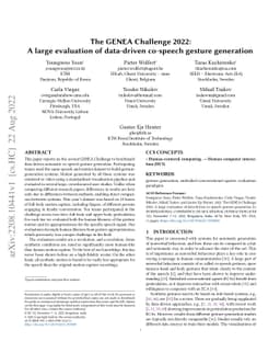 The GENEA Challenge 2022: A large evaluation of data-driven co-speech
  gesture generation