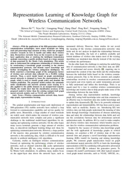 Representation Learning of Knowledge Graph for Wireless Communication
  Networks