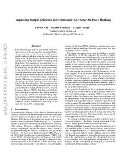 Improving Sample Efficiency in Evolutionary RL Using Off-Policy Ranking