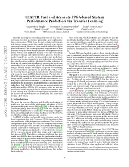 LEAPER: Fast and Accurate FPGA-based System Performance Prediction via
  Transfer Learning