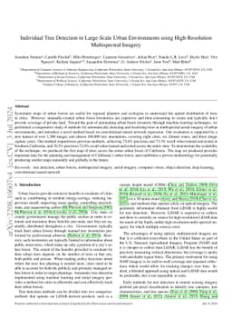 Individual Tree Detection in Large-Scale Urban Environments using
  High-Resolution Multispectral Imagery