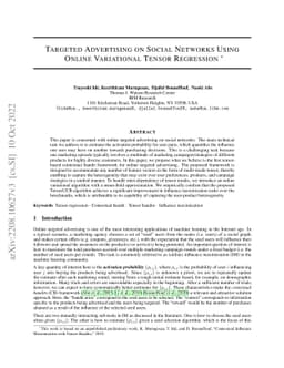 Targeted Advertising on Social Networks Using Online Variational Tensor Regression