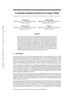 Cardinality-Regularized Hawkes-Granger Model