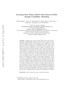Learning from Noisy Labels with Coarse-to-Fine Sample Credibility
  Modeling