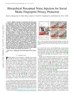 Hierarchical Perceptual Noise Injection for Social Media Fingerprint
  Privacy Protection