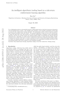 An intelligent algorithmic trading based on a risk-return reinforcement
  learning algorithm