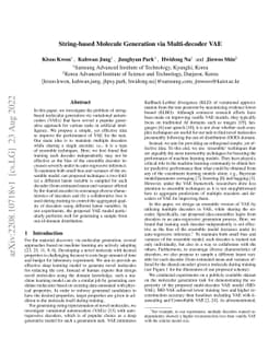 String-based Molecule Generation via Multi-decoder VAE
