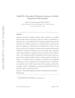 FedMCSA: Personalized Federated Learning via Model Components
  Self-Attention