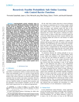 Recursively Feasible Probabilistic Safe Online Learning with Control
  Barrier Functions