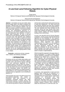 A Low-Cost Lane-Following Algorithm for Cyber-Physical Robots