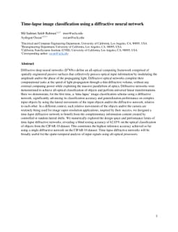 Time-lapse image classification using a diffractive neural network