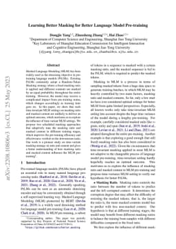 Learning Better Masking for Better Language Model Pre-training
