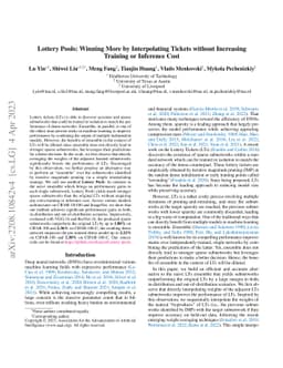 Lottery Pools: Winning More by Interpolating Tickets without Increasing
  Training or Inference Cost