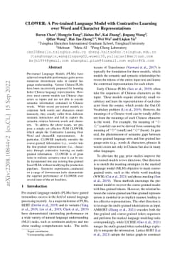 CLOWER: A Pre-trained Language Model with Contrastive Learning over Word
  and Character Representations