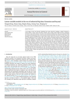 Latent Variable Models in the Era of Industrial Big Data: Extension and
  Beyond