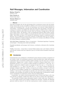 Null Messages, Information and Coordination
