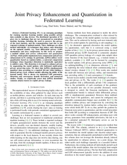 Joint Privacy Enhancement and Quantization in Federated Learning