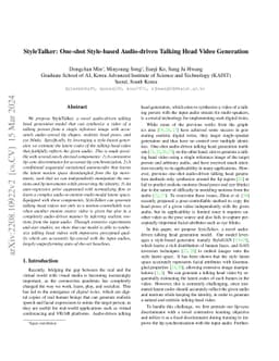 StyleTalker: One-shot Style-based Audio-driven Talking Head Video
  Generation