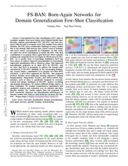 FS-BAN: Born-Again Networks for Domain Generalization Few-Shot
  Classification