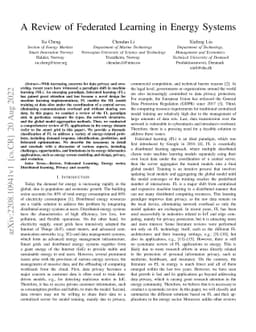 A Review of Federated Learning in Energy Systems