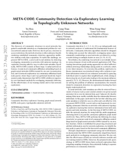 META-CODE: Community Detection via Exploratory Learning in Topologically
  Unknown Networks