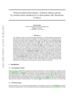 Enhancement Encoding: A Novel Imbalanced Classification Approach via
  Encoding the Training Labels