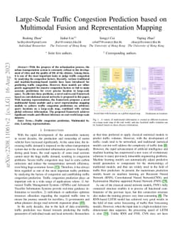 Large-Scale Traffic Congestion Prediction based on Multimodal Fusion and
  Representation Mapping