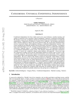 Categoroids: Universal Conditional Independence