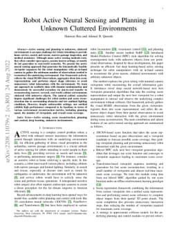 Robot Active Neural Sensing and Planning in Unknown Cluttered
  Environments