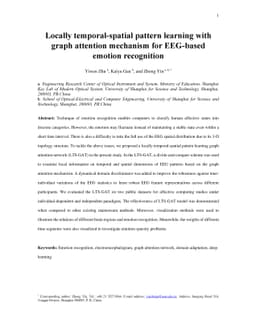Locally temporal-spatial pattern learning with graph attention mechanism
  for EEG-based emotion recognition