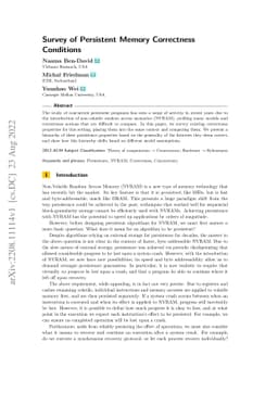 Survey of Persistent Memory Correctness Conditions