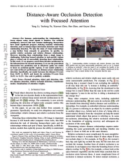 Distance-Aware Occlusion Detection with Focused Attention