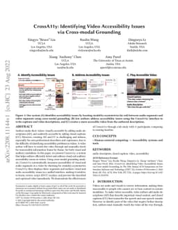 CrossA11y: Identifying Video Accessibility Issues via Cross-modal
  Grounding