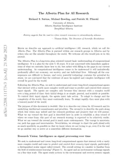 The Alberta Plan for AI Research