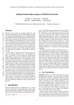Auditing Membership Leakages of Multi-Exit Networks