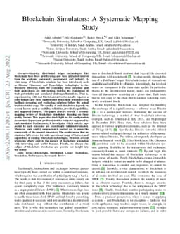 Blockchain Simulators: A Systematic Mapping Study