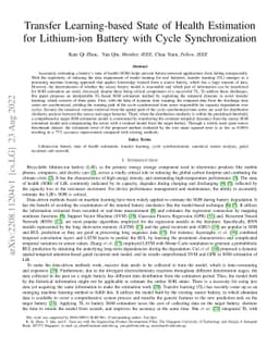 Transfer Learning-based State of Health Estimation for Lithium-ion
  Battery with Cycle Synchronization