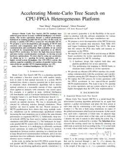 Accelerating Monte-Carlo Tree Search on CPU-FPGA Heterogeneous Platform