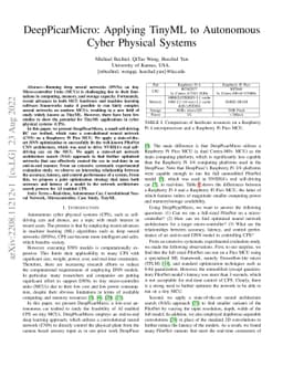 DeepPicarMicro: Applying TinyML to Autonomous Cyber Physical Systems