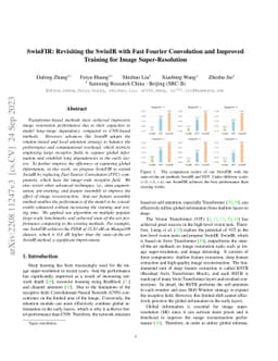 SwinFIR: Revisiting the SwinIR with Fast Fourier Convolution and
  Improved Training for Image Super-Resolution
