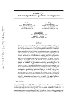 FashionVQA: A Domain-Specific Visual Question Answering System