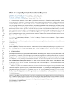 Multi-AI Complex Systems in Humanitarian Response