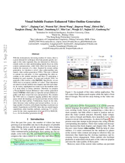 Visual Subtitle Feature Enhanced Video Outline Generation