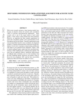 Deep model with built-in cross-attention alignment for acoustic echo
  cancellation
