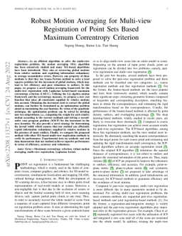 Robust Motion Averaging for Multi-view Registration of Point Sets Based
  Maximum Correntropy Criterion
