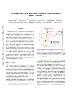 Towards Efficient Use of Multi-Scale Features in Transformer-Based
  Object Detectors